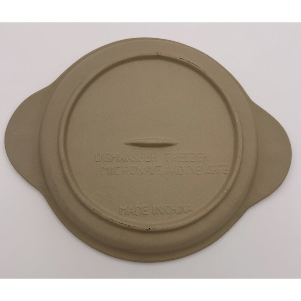 Vintage Brown Bag Shortbread Baking Pan Floral Stoneware Cookie Mold 9” - Picture 6 of 7